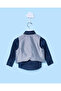 Infant Boys Navy And Grey Shirt With Vest Coat and Tie (3 Piece) - 2