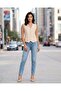 Women Beige Sleeveless Button-Front Top - 2