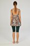 Leafy Patterned Strappy Tights Dress Swimsuit - 6