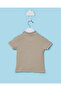 Infant Boys Grey Seersucker Polo T-Shirt - 4