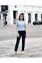 Women Blue Polo Rib T-Shirt - 2