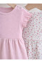 Infant Girls 2-Pack Rib Dresses (Floral & Pink Stripe) - 2