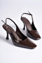 Women's Slingback Open-Back Closed-Toe Heeled Shoes