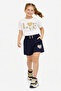Girls 2Pc Set Sequin “Love Forever” T-Shirt & Shorts Set – White & Navy - 4