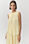 Crew Neck Gathered Waist Ruched Regular Midi Dress - 5