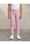 Girls Pink Allover Print Legging - 3