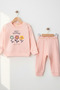 Baby Girl 100% Cotton Interlock Floral Embroidered 2-Piece Top and Bottom Set - 8