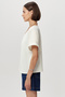 V-Neck Short Sleeve Regular Blouse with Knitted Detail - 3