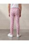 Girls Pink Allover Print Legging - 4