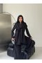 Women's Black Suit with Cape Detail - 6