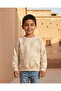 Boys Beige Allover Print Sweatshirt