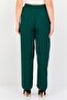 Women Regular Fit Plain Wide Leg Pants, Dark Green - 3