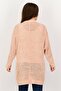Women Knitted Long Sleeve Cardigan, Light Pink - 2