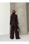 Women's Cape Detailed Suit Set Brown - 8