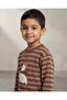 Boys Brown Stripe Pullover Sweatshirt - 5