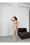 Beige Backless Sequined Long Evening Dress - 3