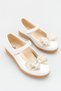Girls' Ballerina Shoes, Easy to Wear, Velcro, Special Day, Ribbon and Stone Evening Dress Shoes - 7