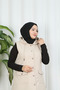 Buttoned Quilted Hijab Vest Stone Hnt8521 - 5