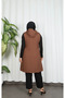 Buttoned Quilted Hijab Vest Taba Hnt8521 - 7