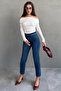 Blue Tube Leg Women's Jeans Sh353 - 7