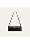 Women's Black Leather Look Cylinder Shoulder Bag