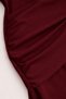 Trendy Model Burgundy V-Spanish Sleeve Stand Collar Buckle Detailed Gathering Pattern Mini Designer Dress - 2