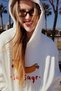 Women's Relaxed Cotton Karyoka Stitched Printed Hooded Sweatshirt Single Sausage Dog White - 6