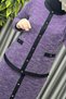 Women's Clothing Plus Size Ribbed Sleeves Jacket Skirt Tweed Two-Piece Set - 5
