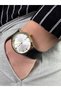 Vintage Dial Black Men's Wristwatch Stainless Steel Case Leather Band Durable Colorfast - 3