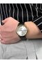 Vintage Dial Black Men's Wristwatch Stainless Steel Case Leather Band Durable Colorfast - 2