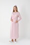 Long Sleeve Maternity Nightgown Set with Lace Detail, Suitable for Breastfeeding - 3