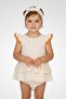 Toddlers Girl 2 Pieces Textured Bodysuits And Headband, Beige