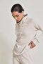 Beige Cotton Blend Hooded Detailed Tracksuit Set