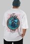 Hel Back Printed White Oversize T-Shirt Men's Women's Cotton Crew Neck T-Shirt - 6