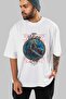 Tyr Front Printed White Oversize T-Shirt Men's Women's Cotton Crew Neck T-Shirt - 7