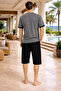 Polo Republi̇ca 95% Cotton Buttoned Collar Short Sleeves Men's Capri Set 3419 - 2
