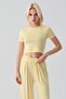 Short Sleeve Crop Wide Leg Stretchy Viscose Pajama Set - 4