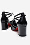Women's High Heel Shoes Black Crinkled - 4