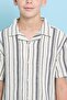 Striped Shirt With Revere Collar And Short Sleeves - 6