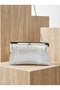 Ecru Color Soft Leather Metal Stone Pearl Detailed Chain Strap Crystal Stone Women's Evening Dress Bag - 7