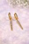 Elegant Sparkling Gold Earrings 4 cm - 2