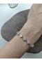 Zircon Stone Clover Waterway Steel Bracelet - 4