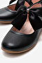 Children's Ribbon Shoes Black Leather - 3