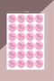 Pink Design Round Sticker with Candy Taste – 24 Pieces of Decoration, Gift, and Packaging Stickers - 2