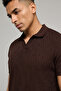 Textured Polo T-Shirt With Short Sleeves - 5