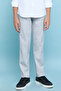 Boy'S Grey Solid Pants With Button Closure