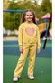 Stone-Embellished Girls' Tracksuit Set (Heart-Stoned, Shiny)