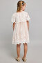 Embroidered Fit & Flare Dress With Crew Neck And Flared Sleeves - 6