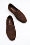 Women's Loafer Flat Sole Moccasin Brown Suede Shoes