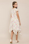 Floral Print Asymmetric Dress With Crew Neck And Short Sleeves - 6